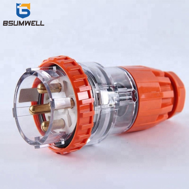 Australia Standard 56P410 three phase 250V/500V 4 round pin Waterproof straight industrial plug with CE Approval