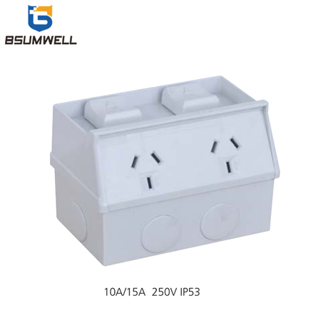 IP53 Weatherproof Surface Mount Double Power Point AU Standard 10A 15A Switched GPO Outdoor