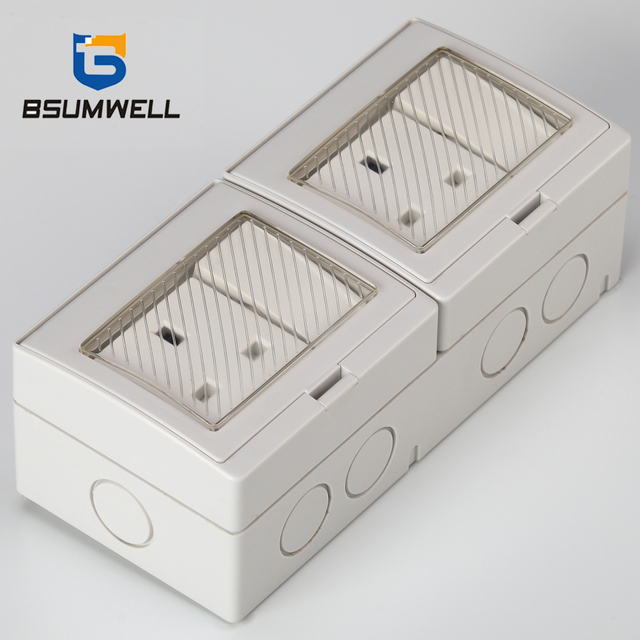 PS2-2SS 13A British type IP55 Waterproof 2Gang 2Way Switch 2Gang Socket