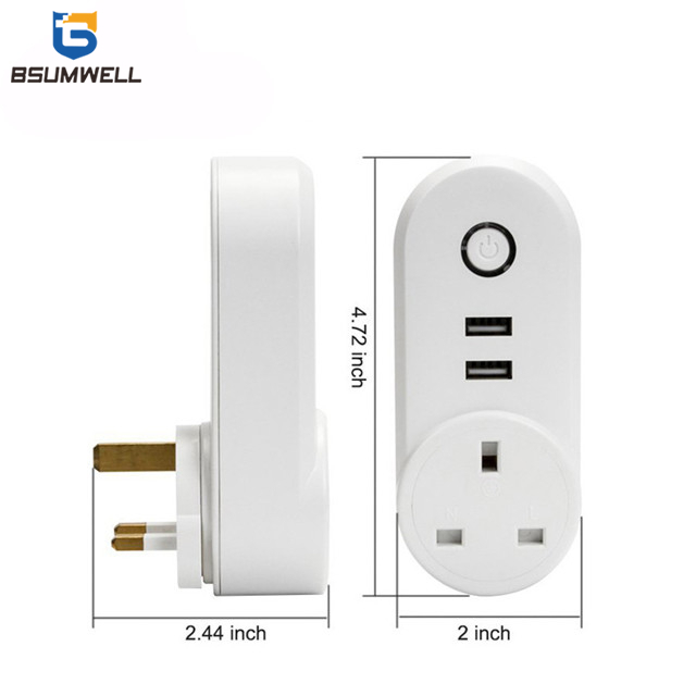 PS178 Smart socket (1 US,UE,UK type AC outputs+2 USB outputs) Work with Alexa