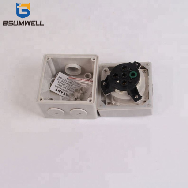 Australia Standard Three phase 56SO550 5 round pin 250V/500V 50A Electric waterproof industrial socket with CE Approval