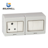  PS-SA4S IP55 Waterproof ABS PC Plastic South Africa Type 16A 4Gang Switch 1Gang Socket