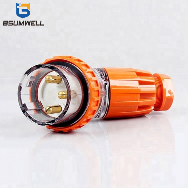 Australia Standard 56PA320 three phase 250V 20A 20 amp 3P 3 round pin Waterproof Angled industrial plug with CE