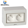 PS-2FR French Type IP55 Waterproof 16A 2 Gang Socket 