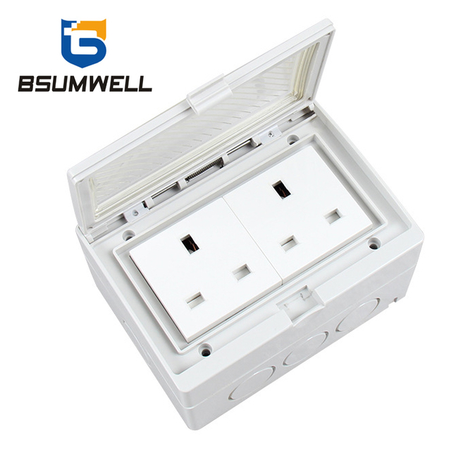 PS-2S 13A British type IP55 Waterproof 2 Gang Socket