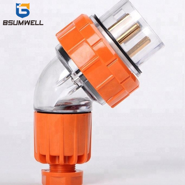 IP67 Australia Standard 56PA440 three phase 250V/500V 40A 4 round pin Waterproof Angled industrial plug with CE Approval