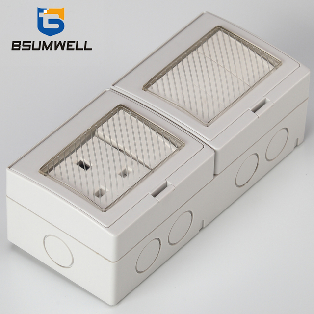 PS-S4S 13A British type IP55 Waterproof 4Gang Switch 1Gang Socket 